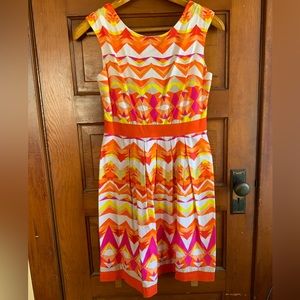 Vibrant retro print cutout sundress